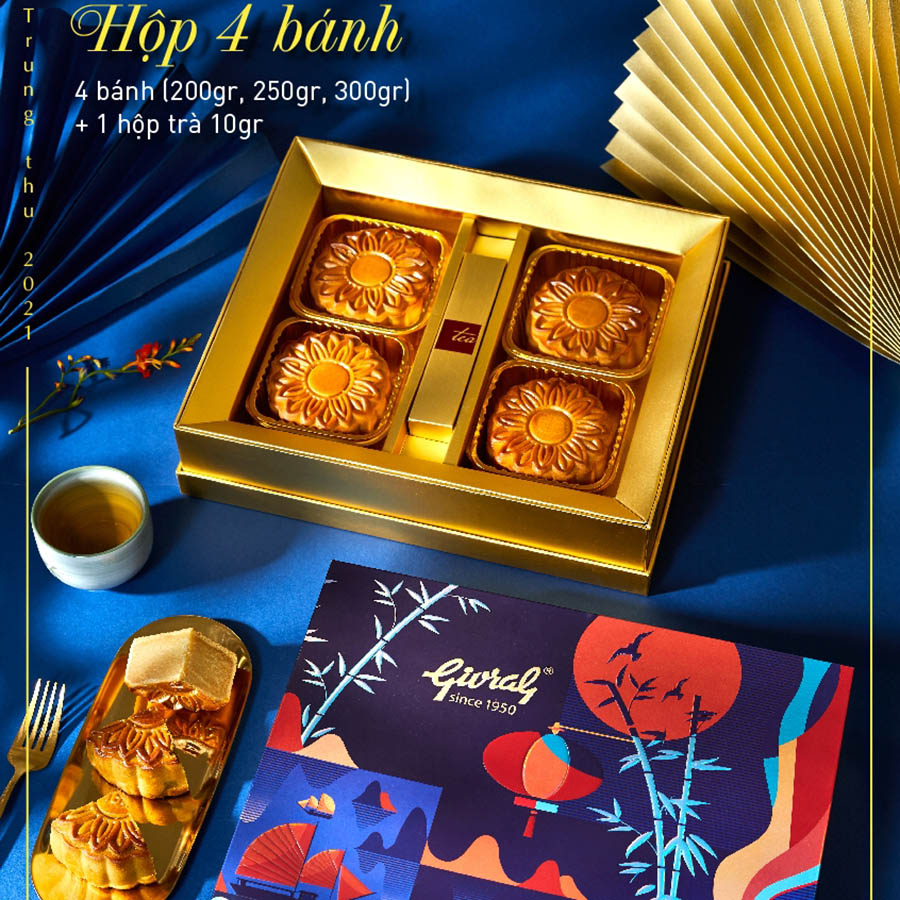 Hộp 4 Bánh Trung Thu Givral Tâm Giao 7 (250gr)