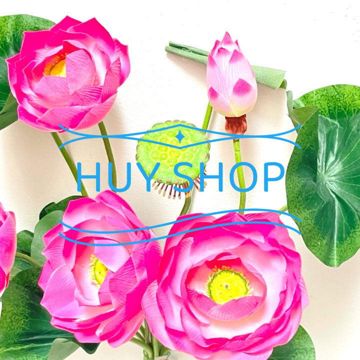 Hoa giả trang trí - Bụi Hoa SEN  vải cao cấp