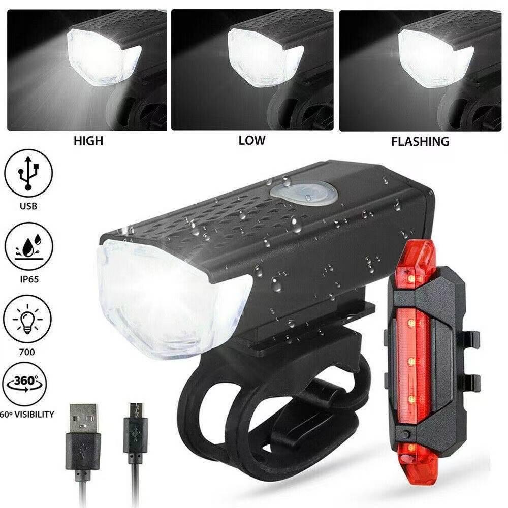 Bộ Đèn Pha LED Sạc USB Cho Xe Đạp Leo Núi