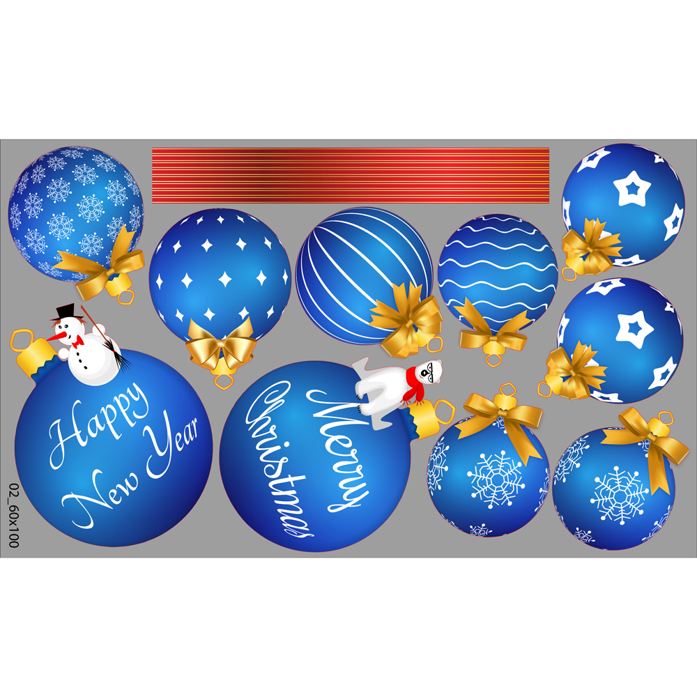 Decal trang trí noel combo số 62 hàng châu xanh và ông noel