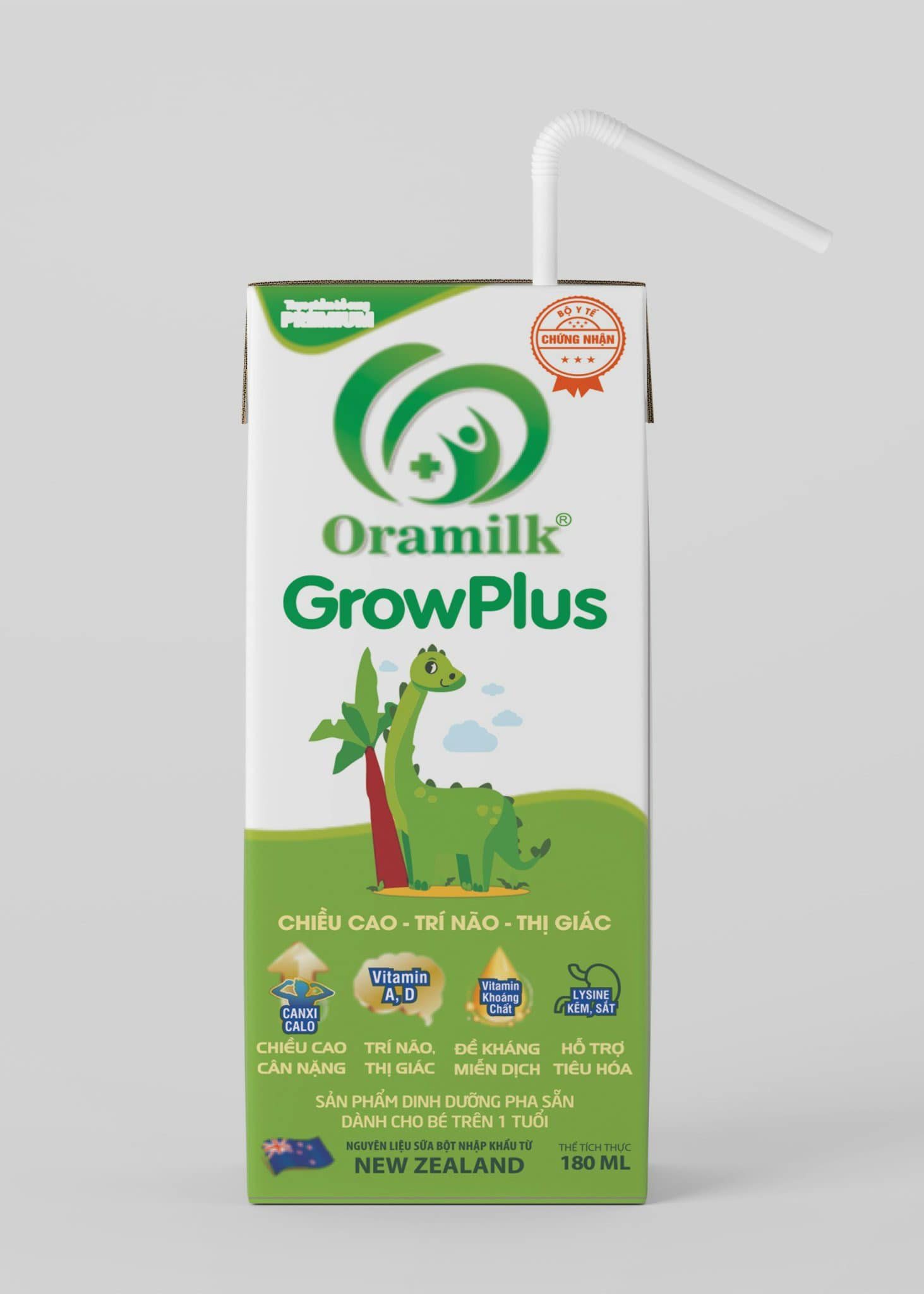 Lốc lẻ sữa pha sẵn Oramilk GROWPLUS 180ml - Tiêu hoá khoẻ, hấp thu tốt - Phát triển chiều cao, trí não - Dành cho trẻ trên 1 tuổi