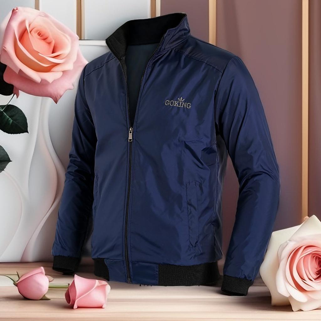 Áo Khoác Gió Cách Nhiệt Goking, Form Unisex Cho Nữ Nam. Ngoài Vải Dù, Trong Lót Vải Cào Cách Nhiệt. Hàng Việt Nam Chất Lượng Cao. - Xanh Đen - M