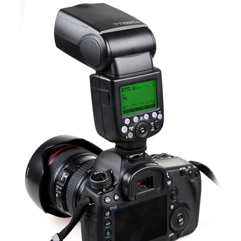 Đèn Flash Godox TT685C Cho Canon Tặng Kèm Bộ Pin Sạc - Hàng Nhập Khẩu