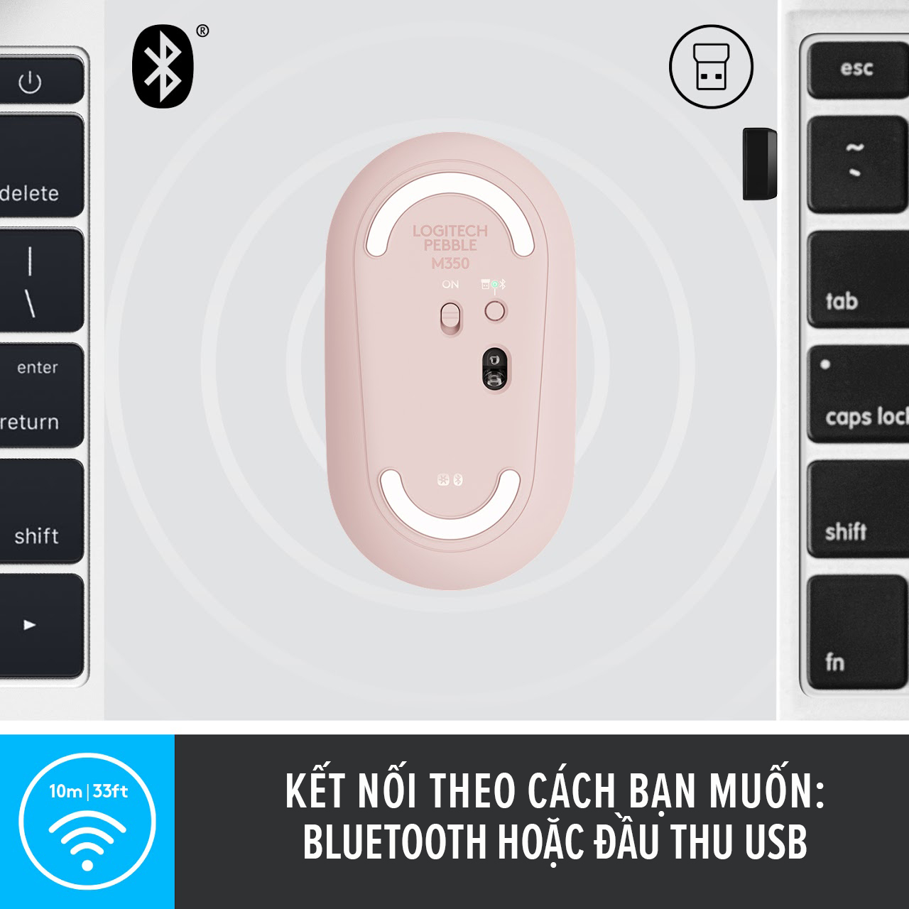 Chuột Bluetooth Silent Logitech Pebble M350 - Hàng chính hãng
