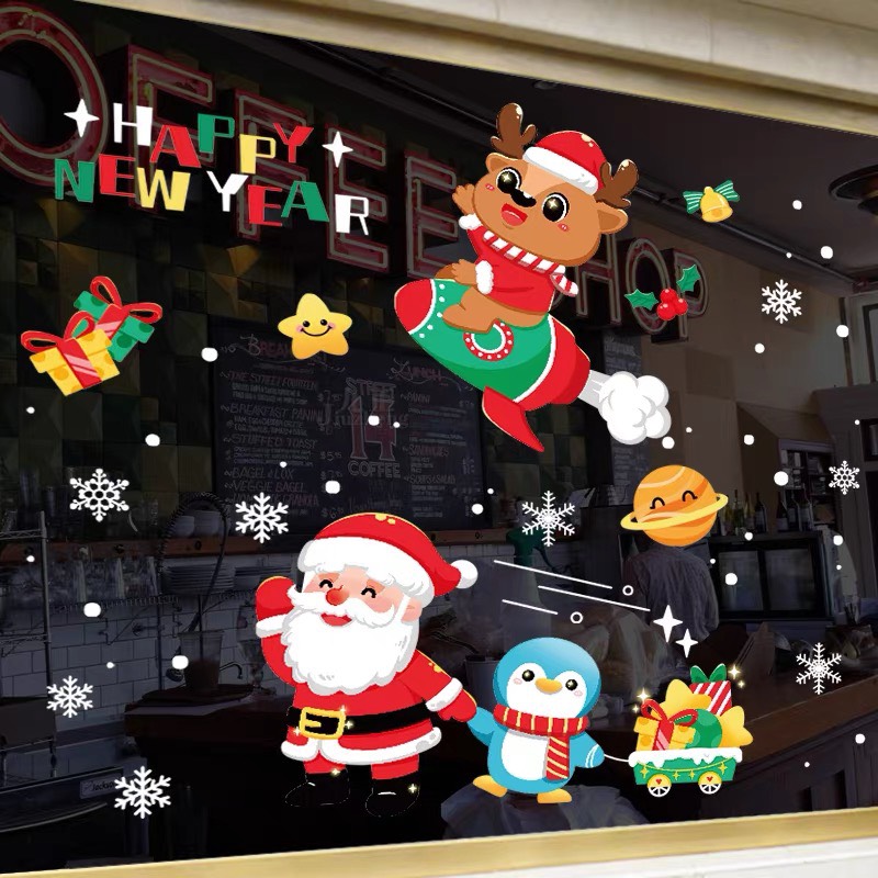 Decal Dán Kính Trang Trí Noel Hít Tĩnh Điện ( ko cần keo ) AMJ054