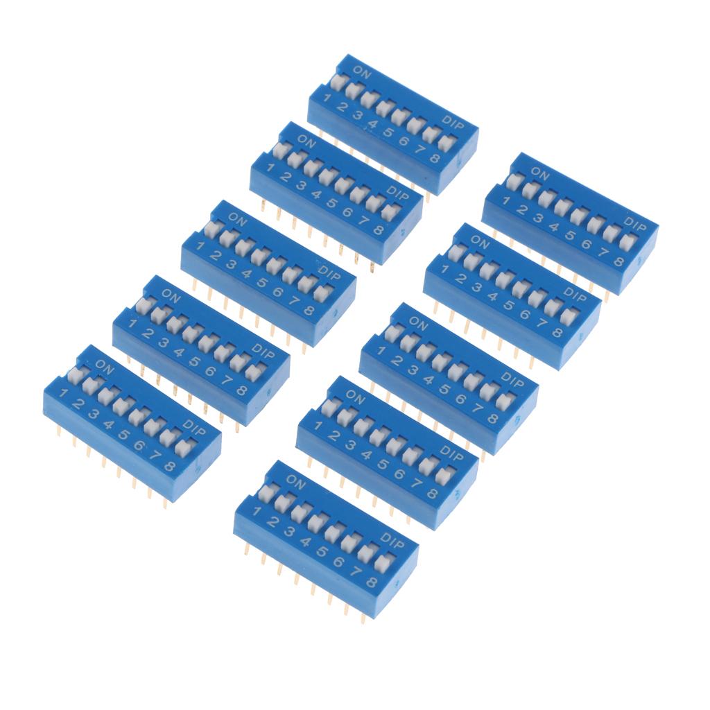 10 Chiếc Xanh Hai Hàng 16 Pin 8 Vị Trí 2.54 Mm DIP Switch 8 P Bit