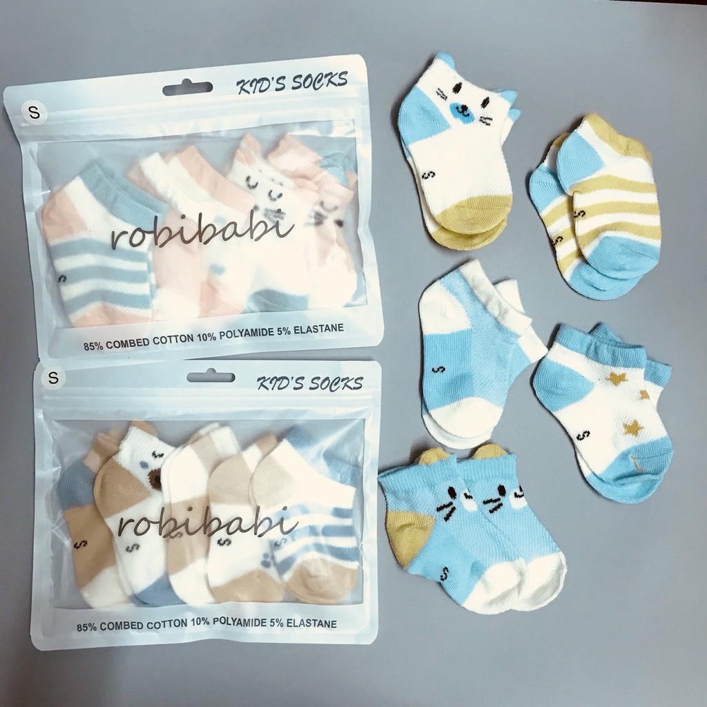 TẤT LƯỚI ️FREESHIP️ Set 5 Đôi Tất Lưới Kid's Socks Cổ Thấp Cho Bé