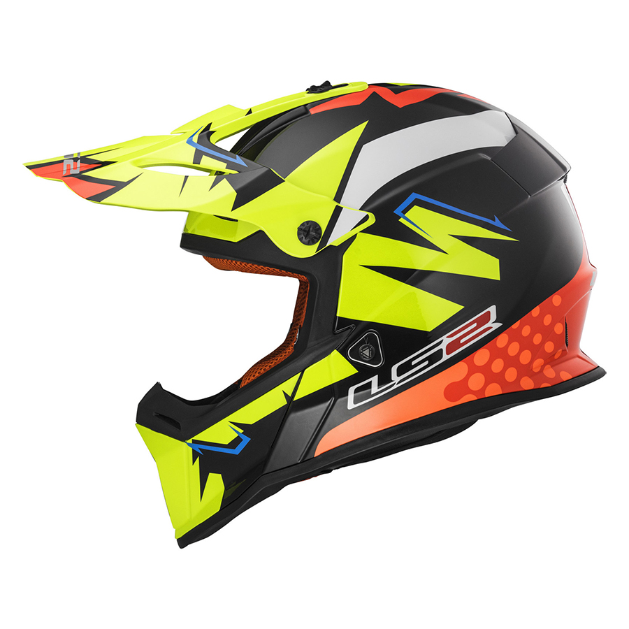 Mũ Bảo Hiểm Fullface Off Road LS2 MX437 Fast Volt Black Yellow Orange