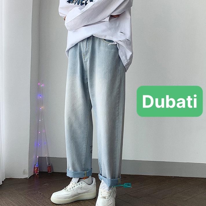 QUẦN JEAN BAGGY NAM CHẤT BÒ XANH ỐNG RỘNG DÀI THÊU CHÂN SAU NHẬT BATN THOÁNG MÁT- DB 0566- DUBATI FASHION