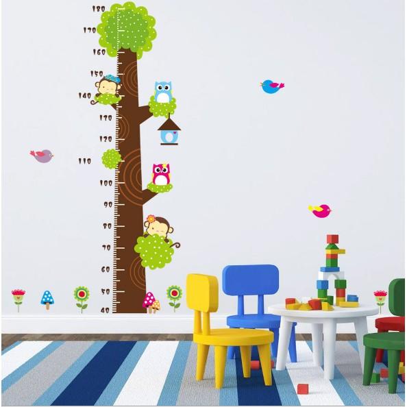 Decal trang trí Thước đo Cây Xanh Cú Mèo mới