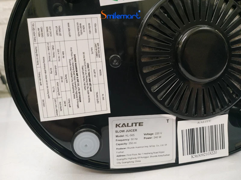 Máy Ép Trái Cây Tốc Độ Chậm Kalite KL 565 - Hàng chính hãng