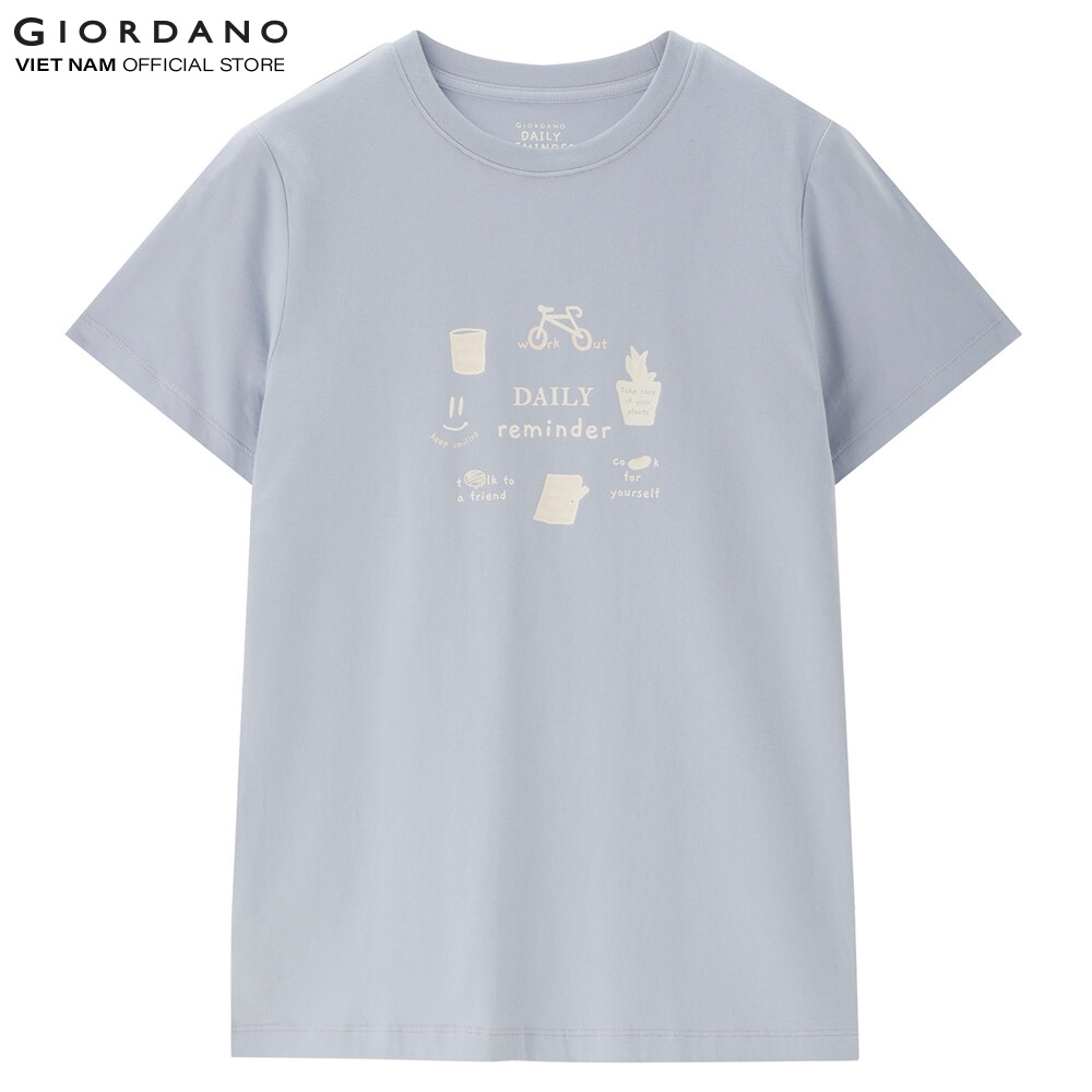 Áo Thun Nữ Ngắn Tay In Hình Printed Tee Giordano 05393211