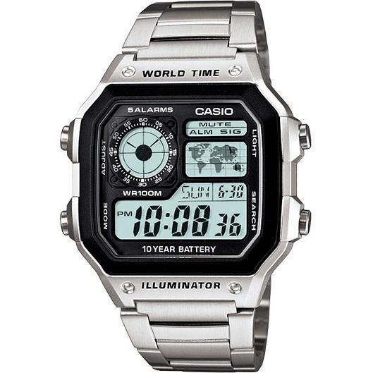 Đồng hồ nam Casio chính hãng AE-1200WHD, dây kim loại