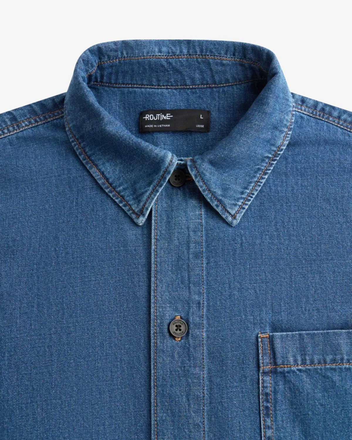Áo sơ mi denim nam Form Loose - RT 10S25DSH001 | ROUTINE CÀ MAU