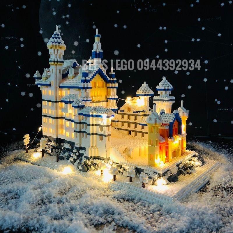 Bộ đồ chơi xếp hình lắp ráp lâu đài kiến trúc Hồ thiên Nga Swan lake Castle Mini block city building