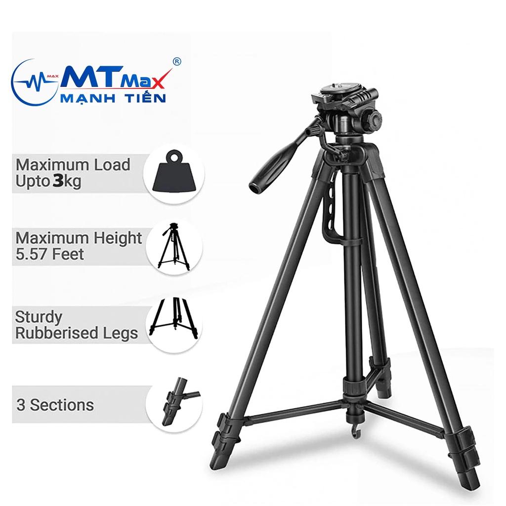 Gậy 3 chân Tripod 3366 Cao 1m50 Cho Máy Ảnh, Điện Thoại Vật Liệu Hợp Kim Cao Cấp phù hợp quay review, livestream, Vlog..