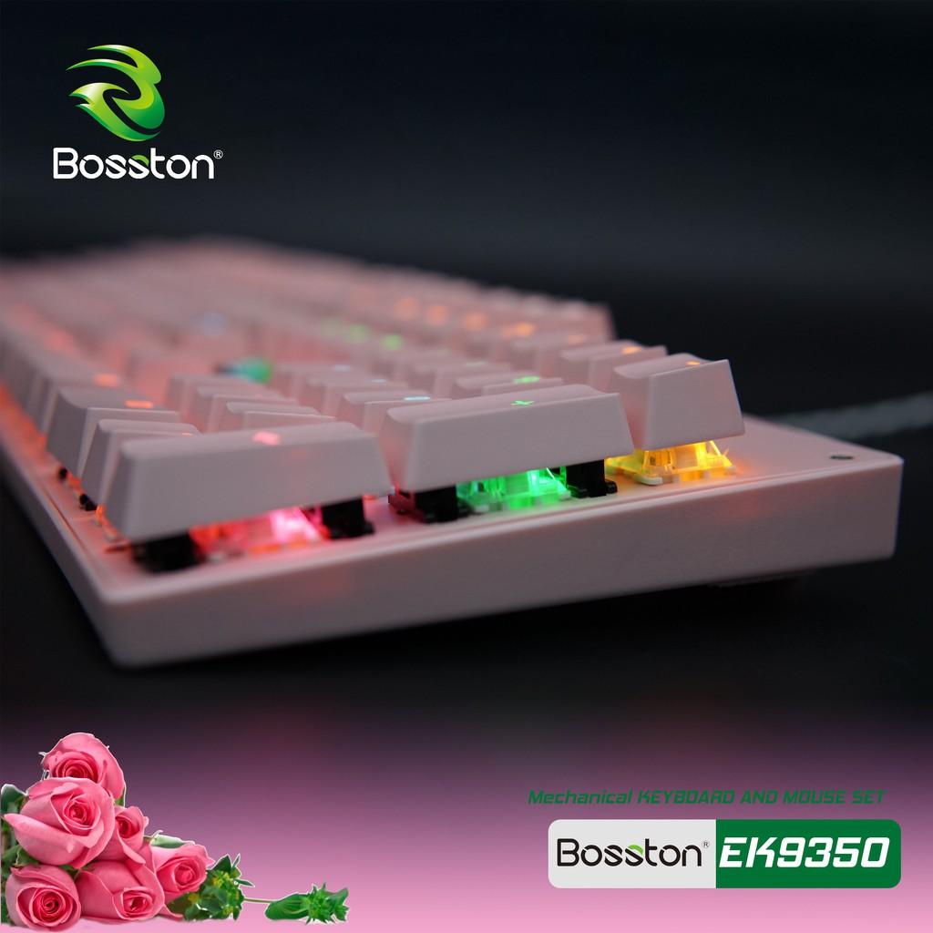 Bộ Phím Chuột Cơ Bosston EK9350 Màu Hồng (Pink) - Hàng Chính Hãng