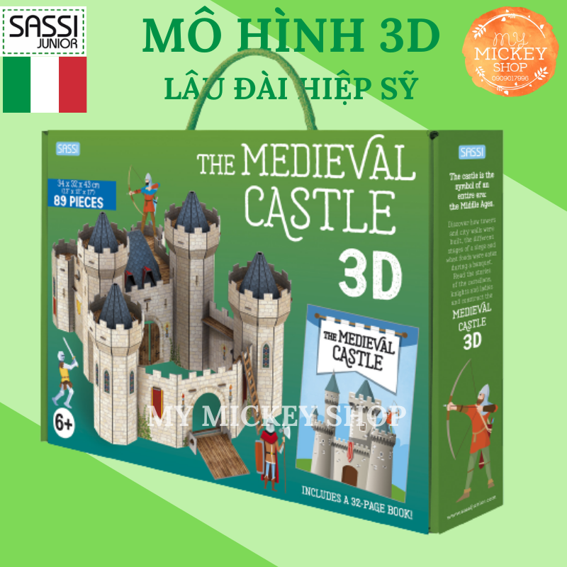 Đồ chơi mô hình 3D chính hãng Sassi Mẫu Lâu Đài Hiệp Sỹ - Medieval Castle dành cho bé từ 7 8 9 10 tuổi