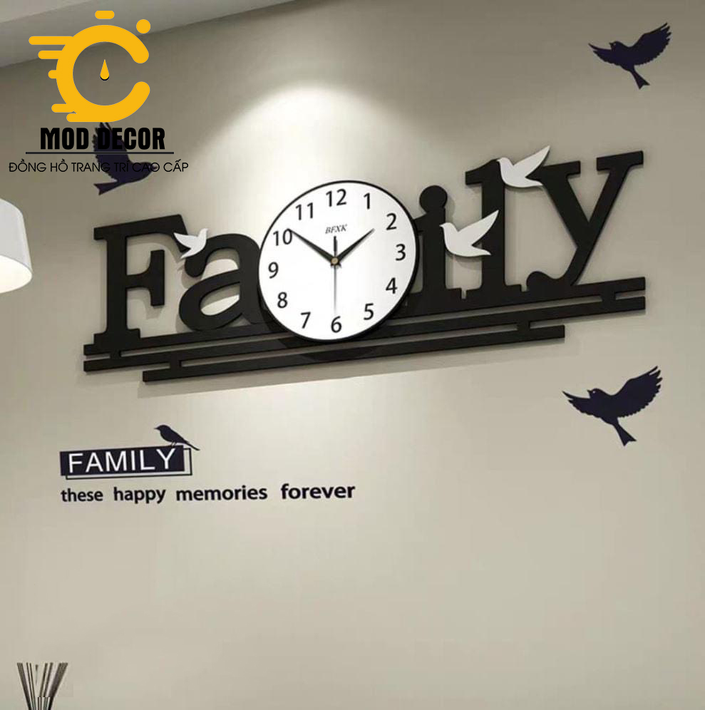 Đồng hồ treo tường kim trôi Family hạnh phúc M115
