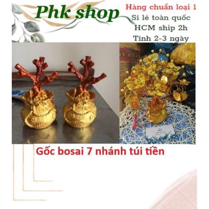 Thân đế đúc 7 nhánh túi tiền nguyên liệu cây kim tiền cành vàng lá ngọc phk shop