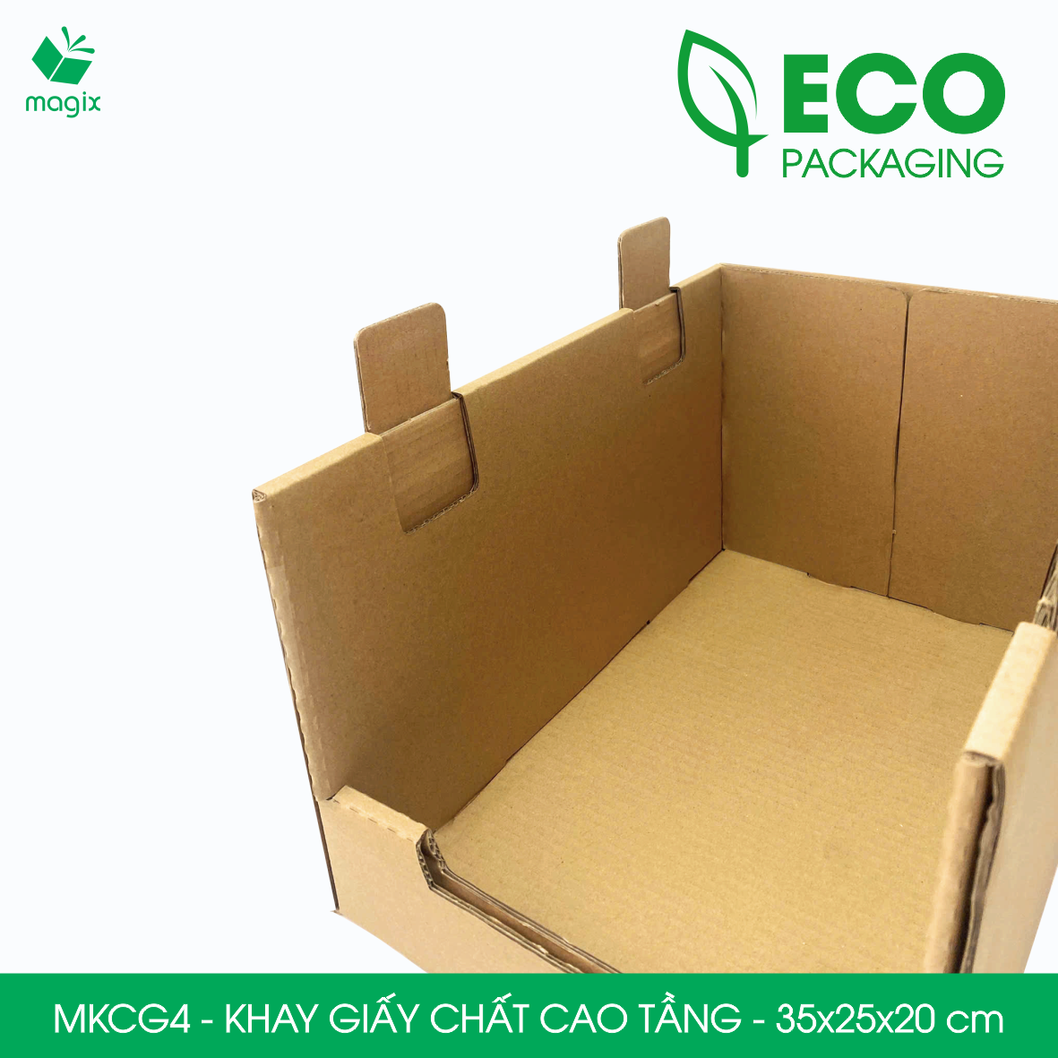 MKCG4 - 35x25x20cm - Bộ 5 khay chất cao tầng bằng giấy carton 5 lớp siêu cứng, kệ đựng đồ văn phòng