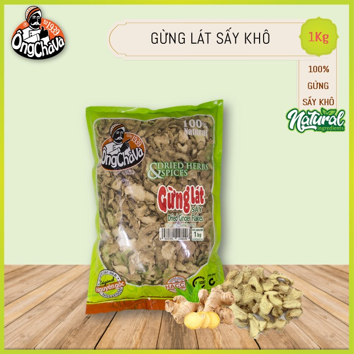 Gừng Lát Sấy Khô Ông Chà Và 1kg (Dried Ginger Flakes)