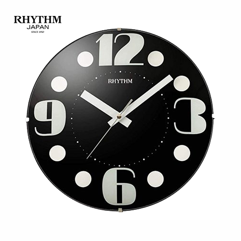 Đồng hồ treo tường Nhật Bản RHYTHM CMG519NR02, Kt 30.0 x 4.0cm, 740g, Vỏ Nhựa màu đen