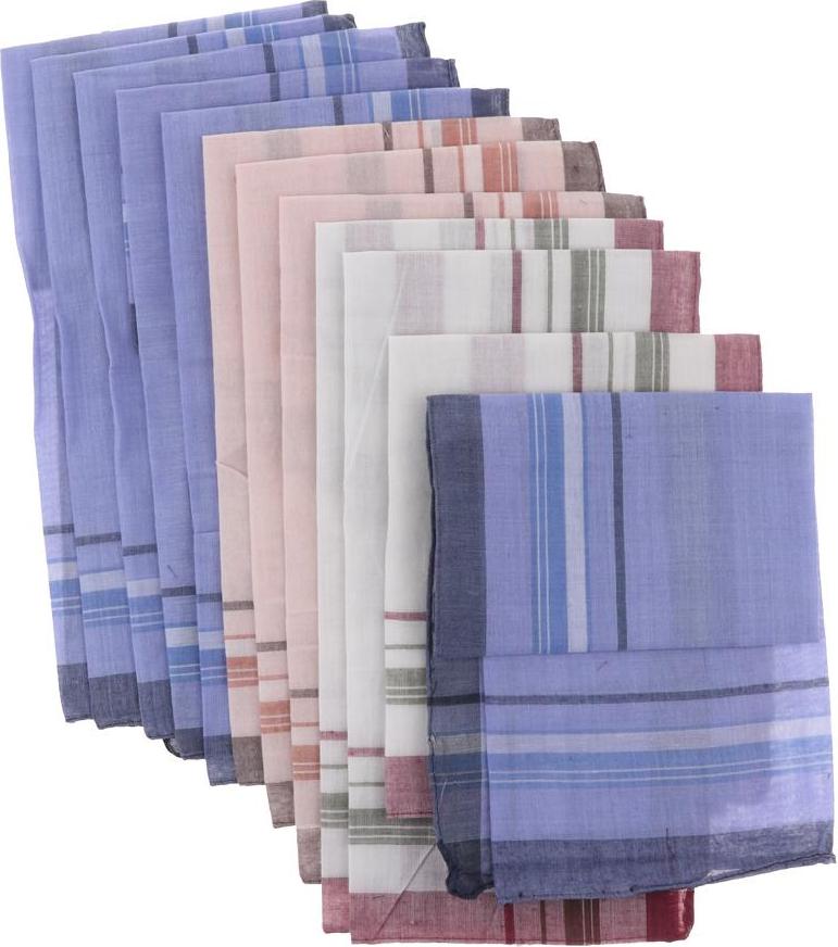 12PC Nam Các Loại Bông Khăn Tay Kẻ Sọc In Hình Túi Vuông Mềm Hanky