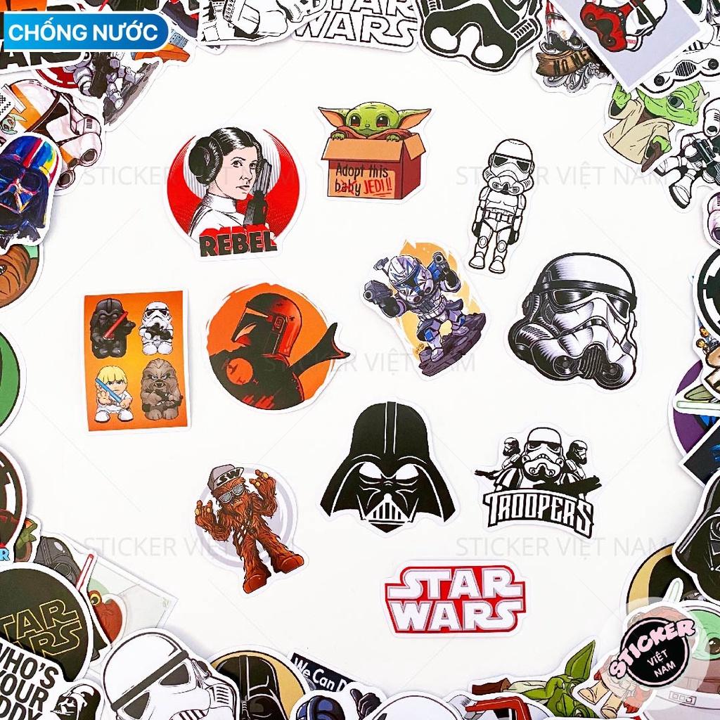 Sticker STARWARs  - Dán Trang Trí - Chất Liệu PVC Cán Màng Chất Lượng Cao Chống Nước, Chống Nắng, Không Bong Tróc Phai Màu