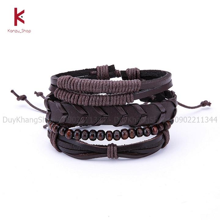 Vòng đeo tay bằng da phong cách vintage thời trang dành cho nam nữ mã VT07