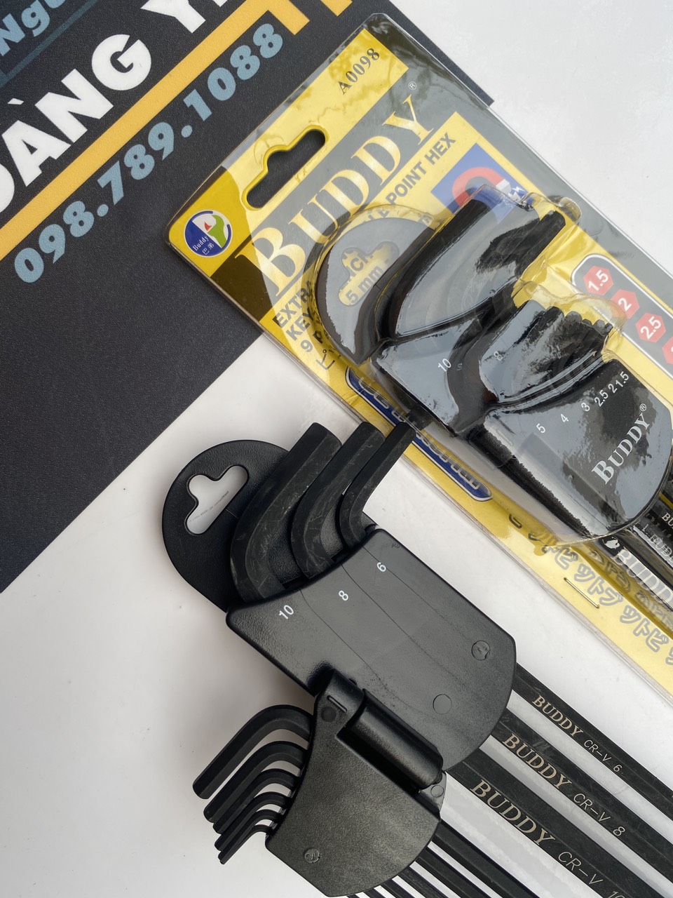 Bộ lục giác bi đen có nam châm 9 cây chính hãng BUDDY A0098