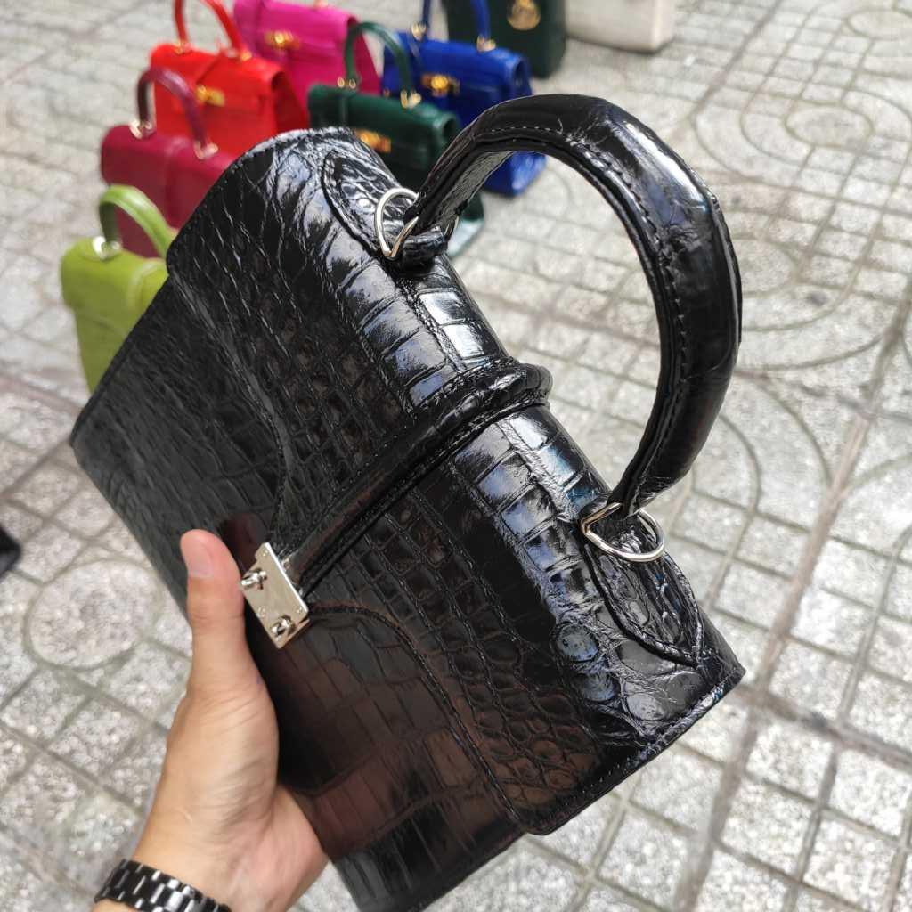 Túi nẹp giữa Da bụng cá sấu đẹp nữ tính!