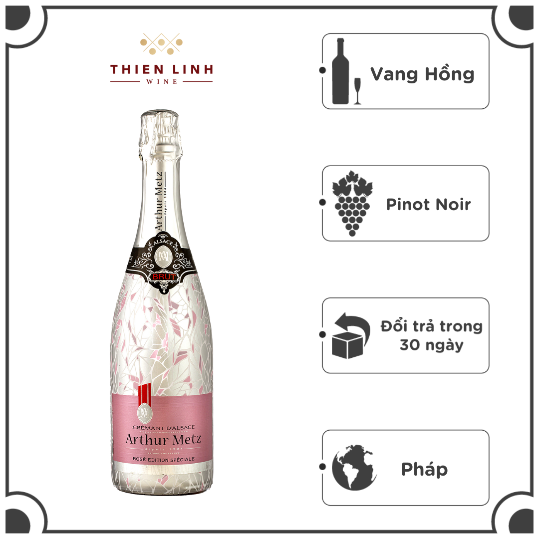 Rượu Vang Hồng Pháp Arthur Metz Cremant D'Alsace Edition Speciale Rose