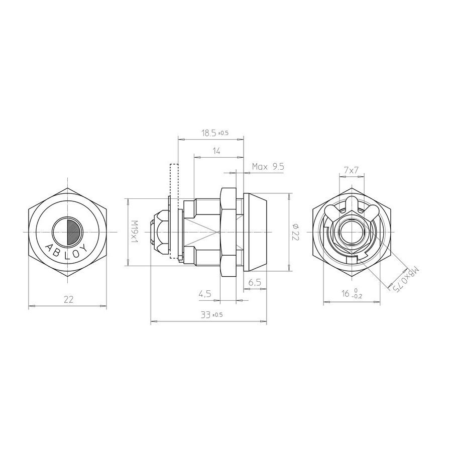 Khóa CamLock ABLOY CL104N - hàng chính hãng