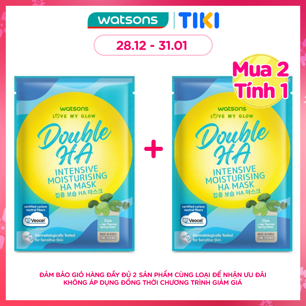 Mặt Nạ Watsons Double HA Intensive Moisturising HA Mask 21ml