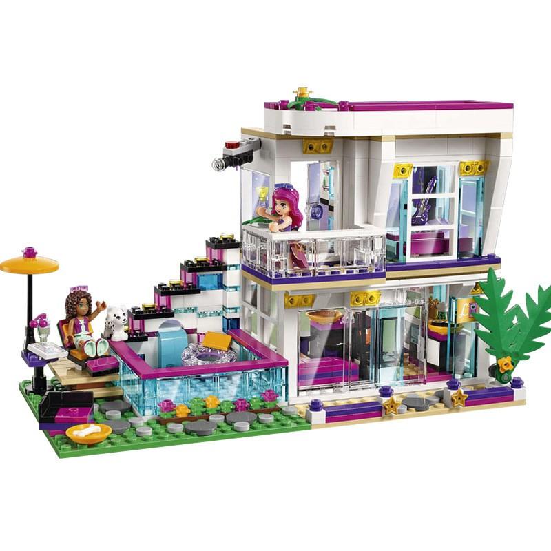 Đồ Chơi Lắp Ráp Kiểu LEGO Friends Cho Bé Gái Mô Hình Biệt Thự Ngôi Sao Livi's Pop Star House Với 760 Mảnh Ghép