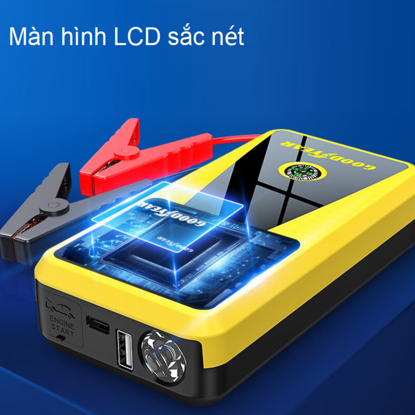 Bộ kích điện ô tô 12V/800A , kiêm pin sạc dự phòng 12000mAh Goodyear GY-2626