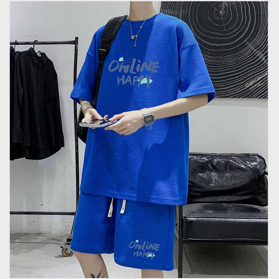 Đồ Bộ Thể Thao Nam in chữ ONLINE phong cách thể thao unisex ba màu xanh,rêu đen