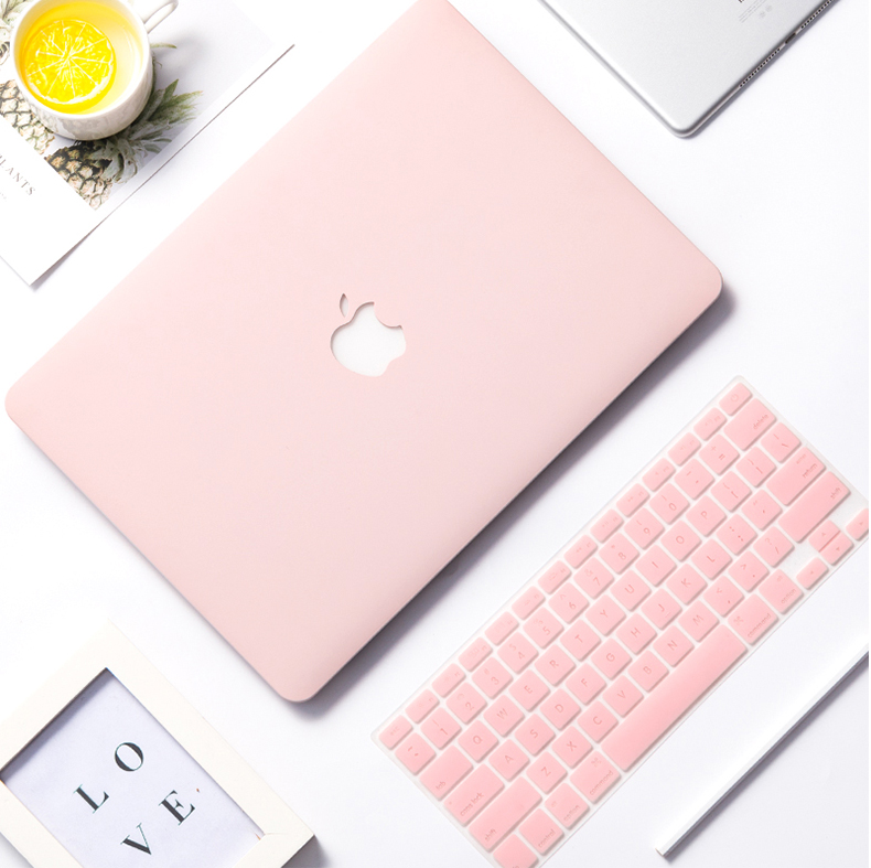 Combo ốp kèm phủ phím màu Hồng Pastel bảo vệ cho Macbook đủ dòng