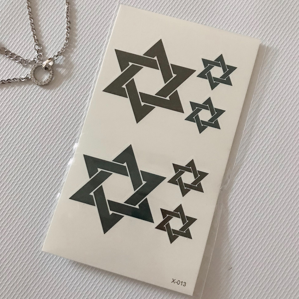 Hình xăm dán ngôi sao tam giác noel tattoo giáng sinh 10x6cm