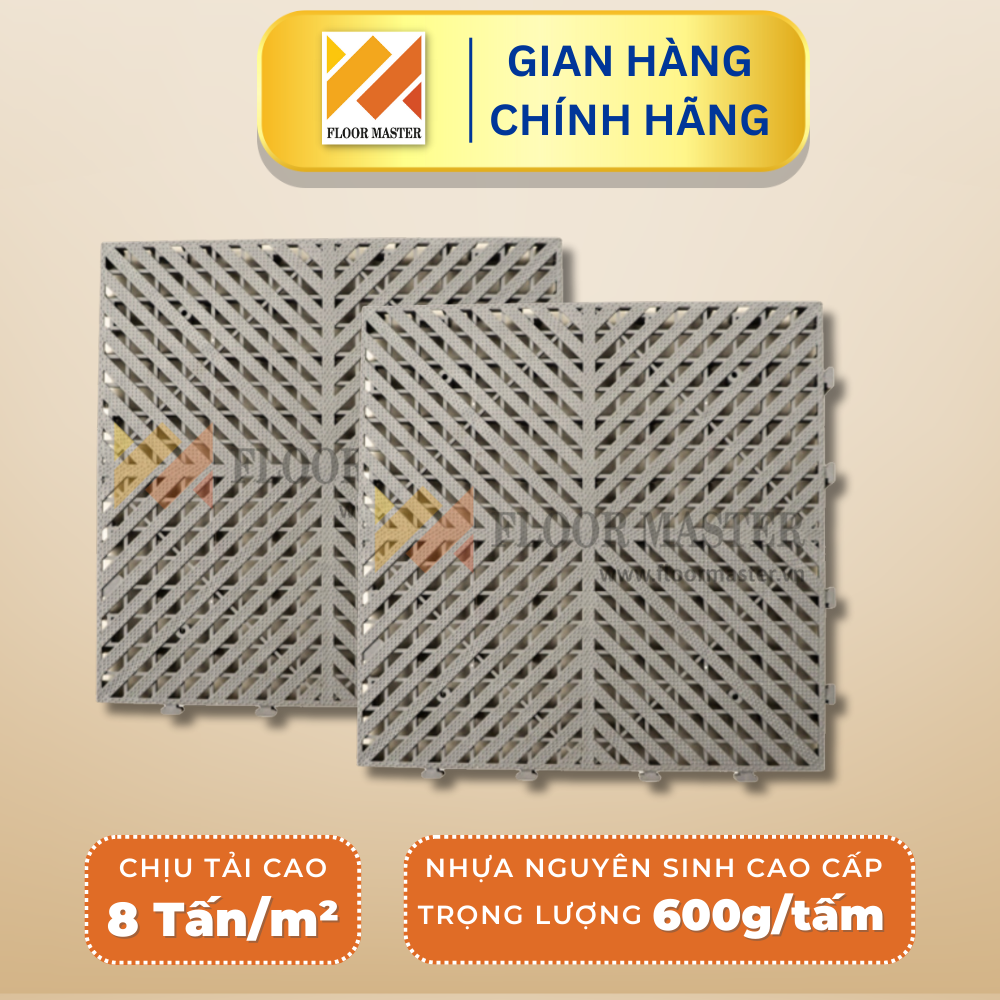 [Giá Trải Nghiệm] Combo 20 tấm CG1H - Sàn nhựa rửa xe cao cấp, tấm nhựa lót sàn gara ô tô, sàn nhựa chịu lực 8 tấn/m2 FLOOR MASTER