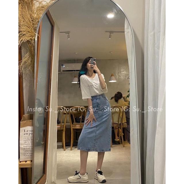 CHÂN VÁY JEANS DENIM XẺ SƯỜN TRÁI #926