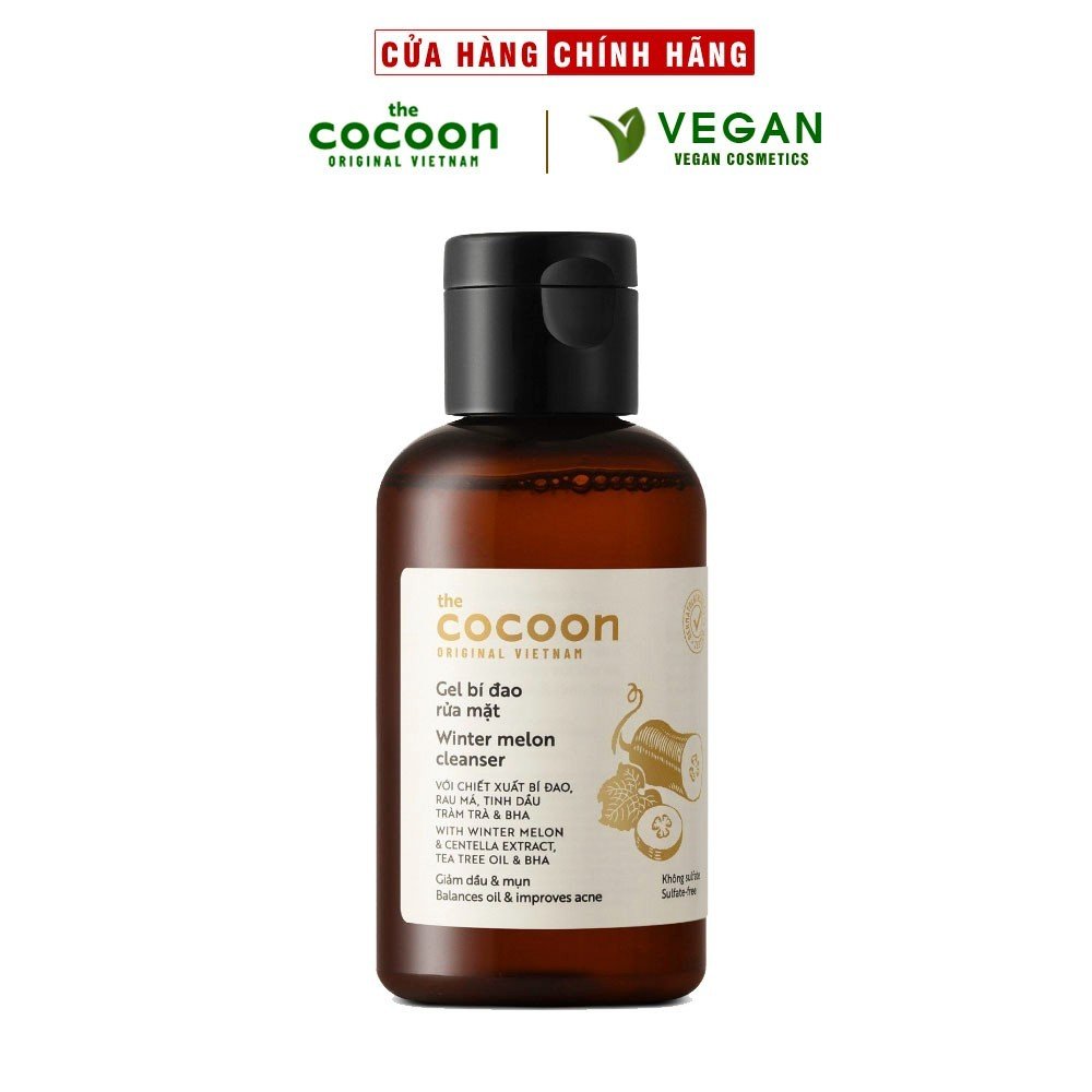 Gel bí đao rửa mặt the Cocoon140ml dùng cho da dầu, sạch mụn thuần chay