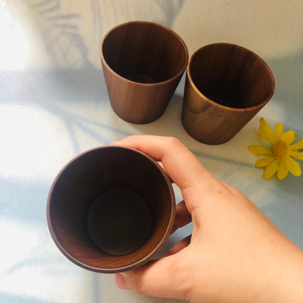 Cốc Gỗ Xoan Thân Trụ 7x8 cm Màu Chocolate , Cốc Uống Trà, Cà Phê, Basic Style, Chụp Ảnh Trang Trí