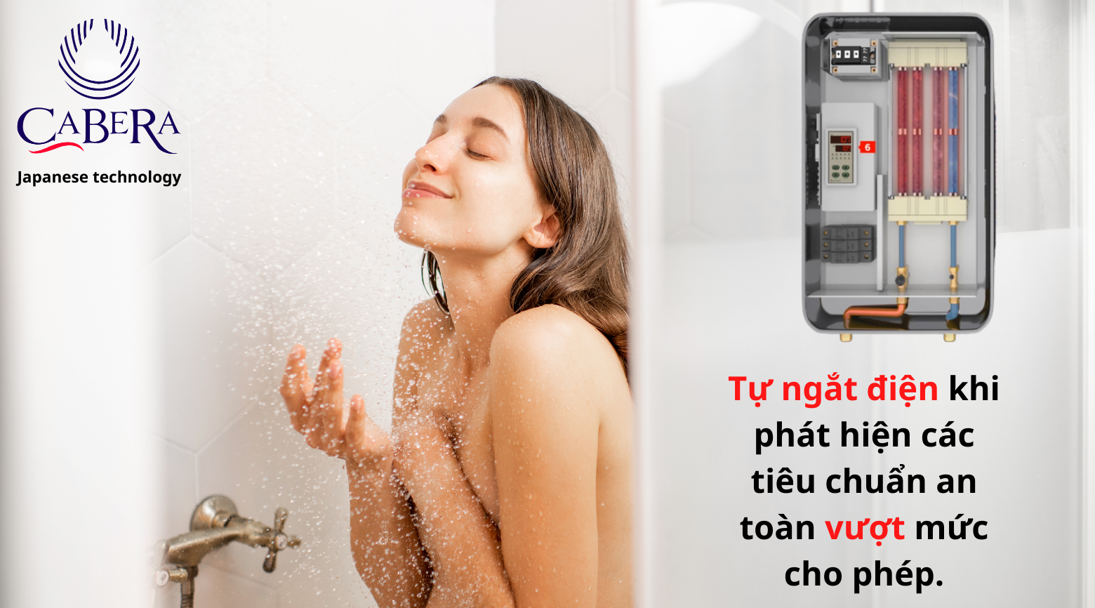 Máy nước nóng trực tiếp hồng ngoại Cabera Model CB06 Hàng Nhập Khẩu