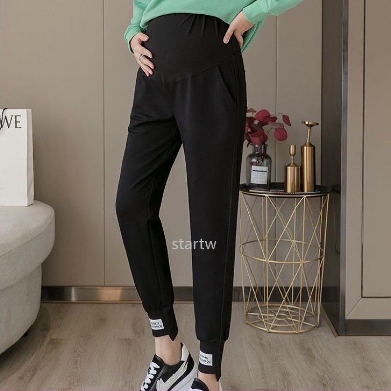 Quần dài bầu thể thao thu đông nỉ da cá bo gấu jogger đẹp thời trang giá rẻ QB09