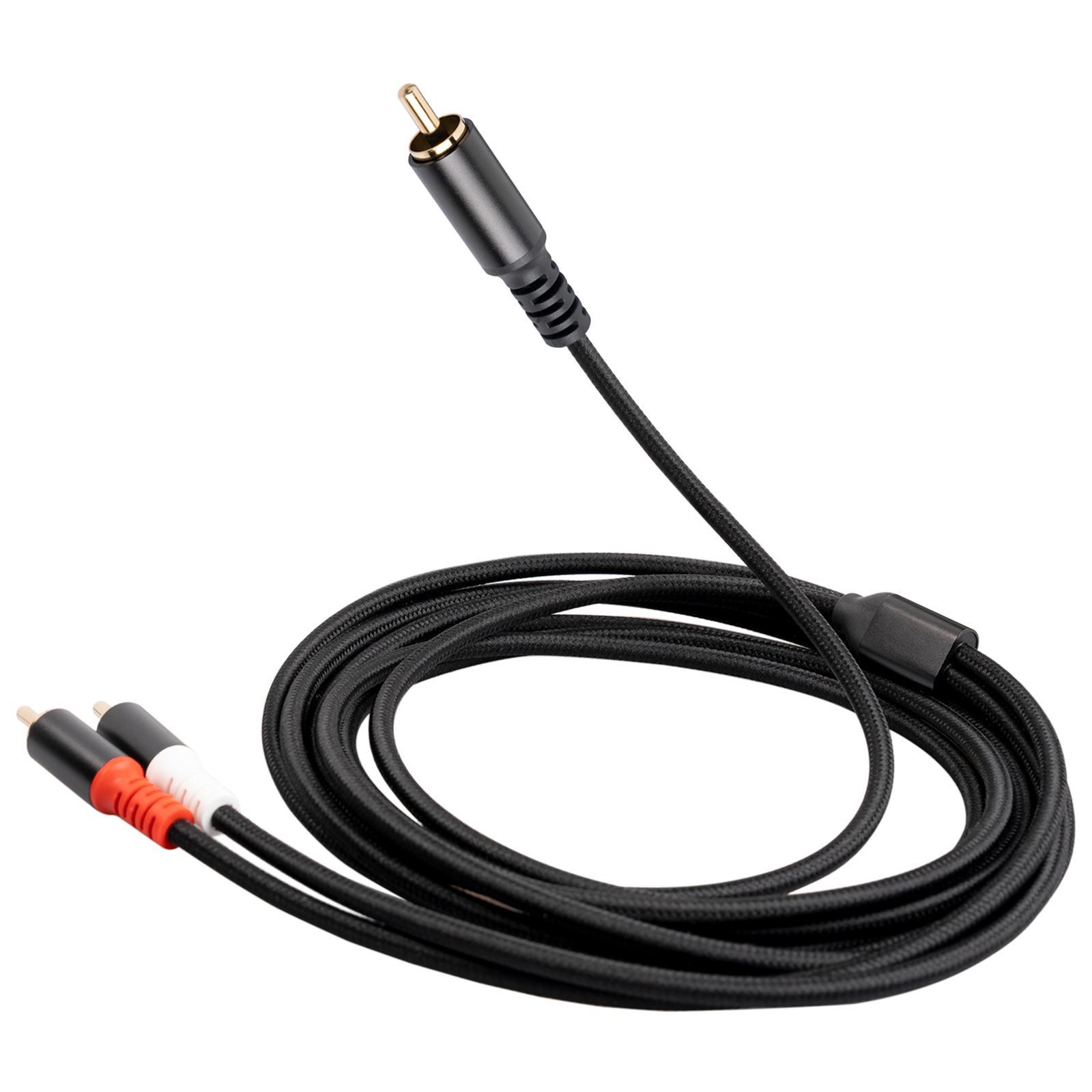 RCA to 2RCA Subwoofer Cable,1 RCA Male to 2 RCA Male Audio Cable RCA Y Adapter Stereo Plug Phone Headphone Output to Home Audio System