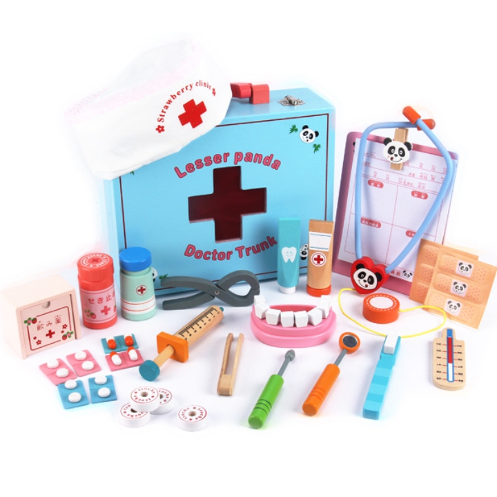 Đồ chơi gỗ - Bộ hộp dụng cụ bác sĩ nha khoa - cho bé học thêm thật nhiều điều bổ ích