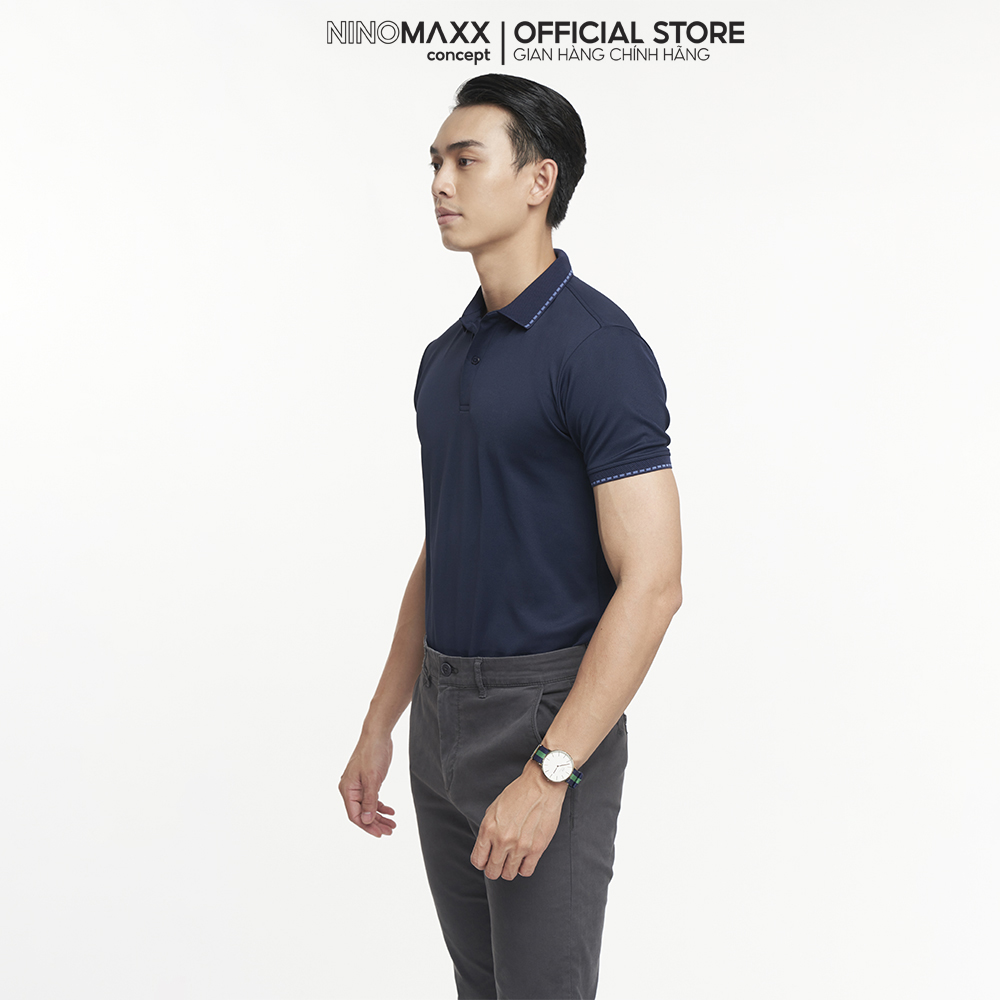 N&amp;M CLUB Áo polo Nam tay ngắn phối viền chất vải kháng khuẩn hút ẩm tốt 2104032