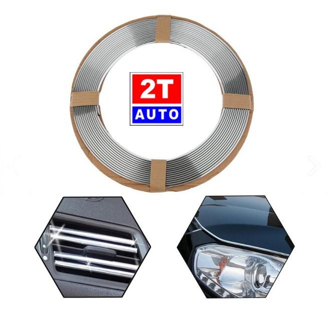 Cuộn dây mạ Chrome dán trang trí nội thất ngoại thất ô tô xe hơi dài 15M- MÀU BẠC: SKU:322